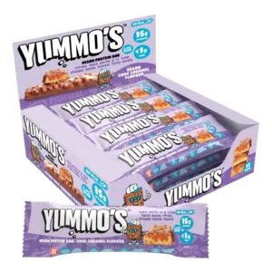 מארז חטיפי חלבון YUMMO'S בטעם שוקולד קרמל, טבעוני וללא גלוטן