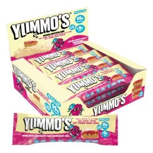 מארז חטיפי חלבון YUMMO'S בטעם שוקולד לבן ופטל, טבעוני וללא גלוטן